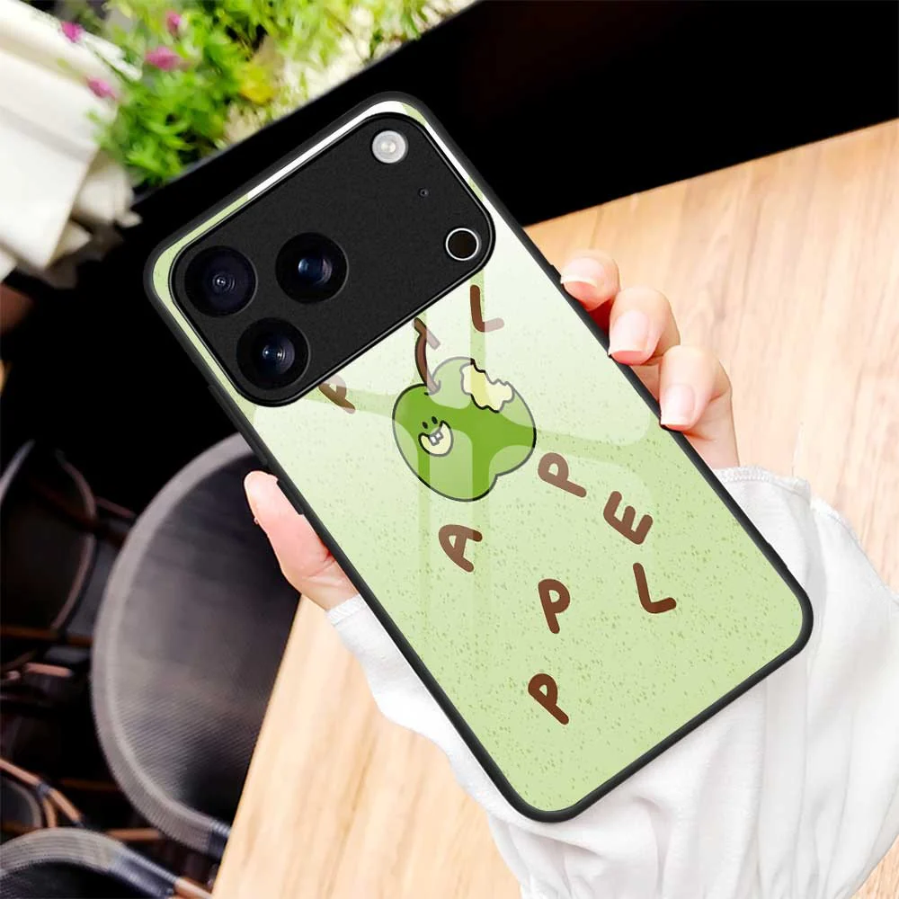 For iPhone 17 Pro Max Case PC TPU Tempered Glass Pattern Printing Anti Drop Phone Back Cover - B0250 - Image 7