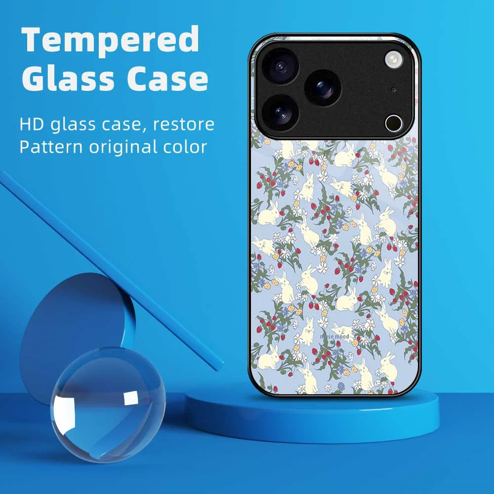 For iPhone 17 Pro Max Case PC TPU Tempered Glass Pattern Printing Anti Drop Phone Back Cover - B0253 - Image 2