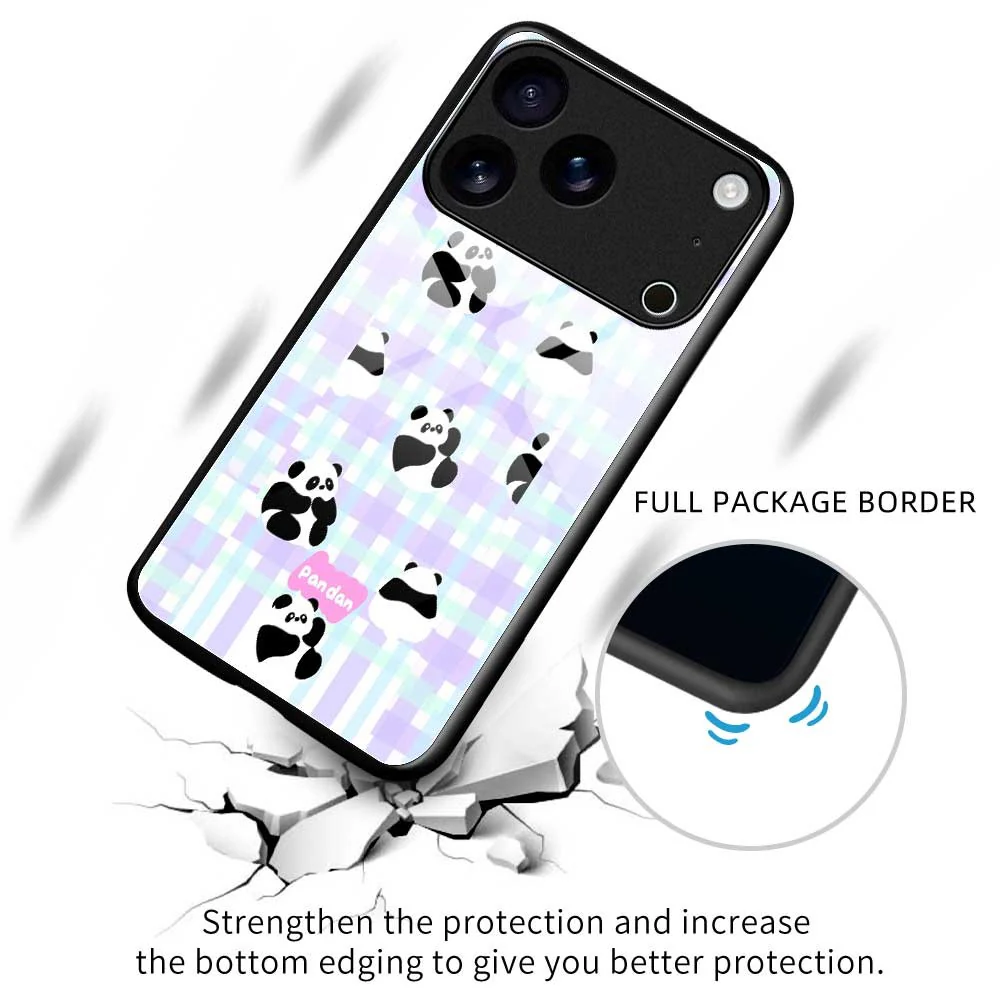 For iPhone 17 Pro Max Case PC TPU Tempered Glass Pattern Printing Anti Drop Phone Back Cover - B0256 - Image 3