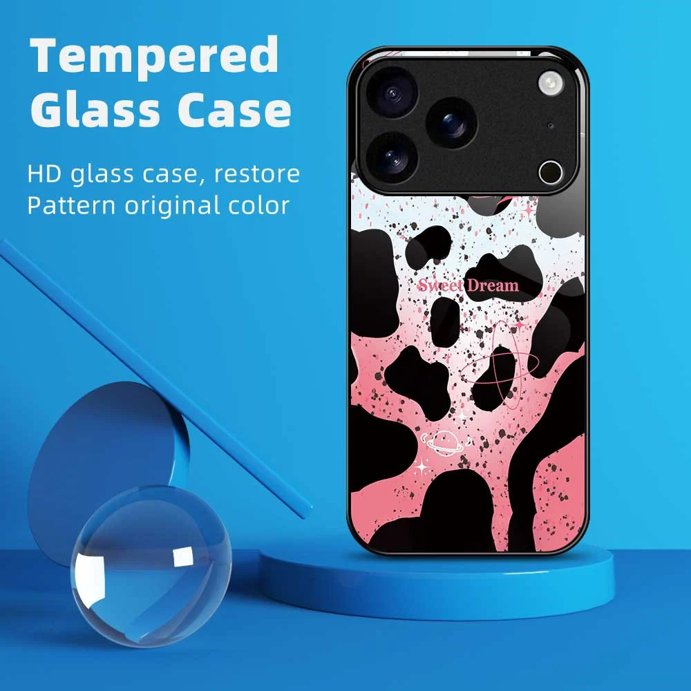For iPhone 17 Pro Max Case PC TPU Tempered Glass Pattern Printing Phone Back Cover - B0121 - Image 2