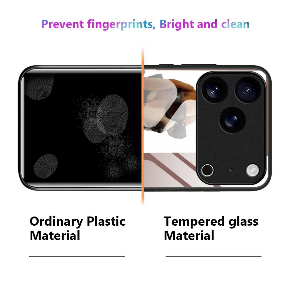 For iPhone 17 Pro Max Case PC TPU Tempered Glass Pattern Printing Phone Back Cover - B0122 - Image 6