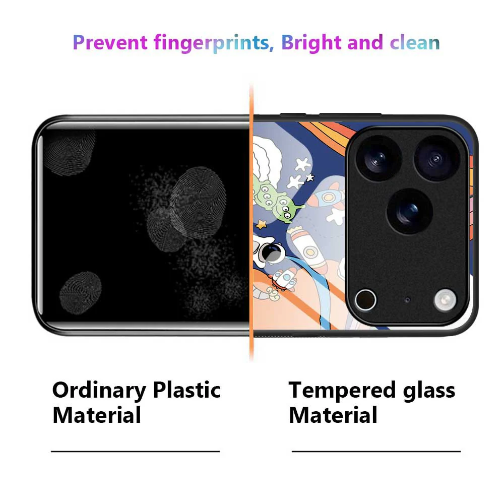 For iPhone 17 Pro Max Case PC TPU Tempered Glass Pattern Printing Phone Back Cover - B0125 - Image 6