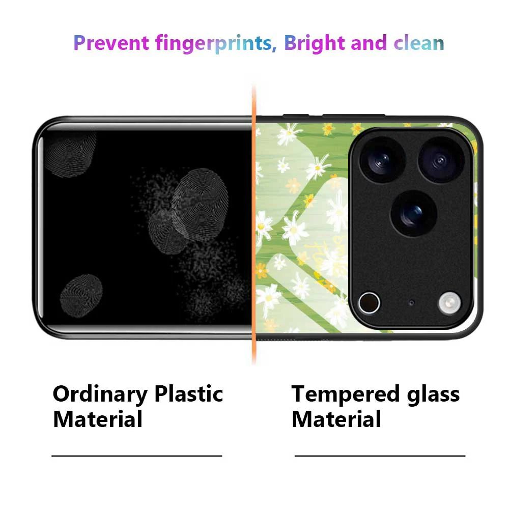 For iPhone 17 Pro Max Case PC TPU Tempered Glass Pattern Printing Phone Back Cover - B0126 - Image 6