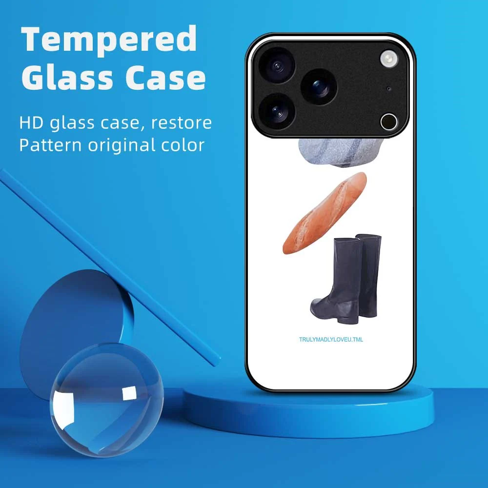 For iPhone 17 Pro Max Case PC TPU Tempered Glass Pattern Printing Phone Back Cover - B0133 - Image 2