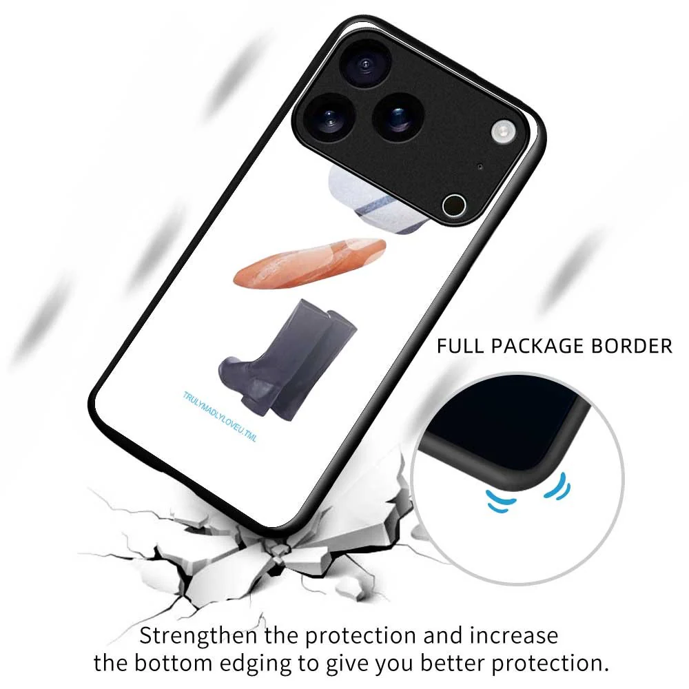 For iPhone 17 Pro Max Case PC TPU Tempered Glass Pattern Printing Phone Back Cover - B0133 - Image 3