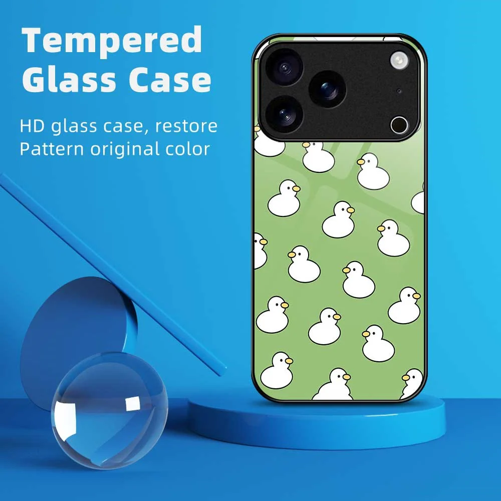 For iPhone 17 Pro Max Case PC TPU Tempered Glass Pattern Printing Phone Back Cover - B0136 - Image 2