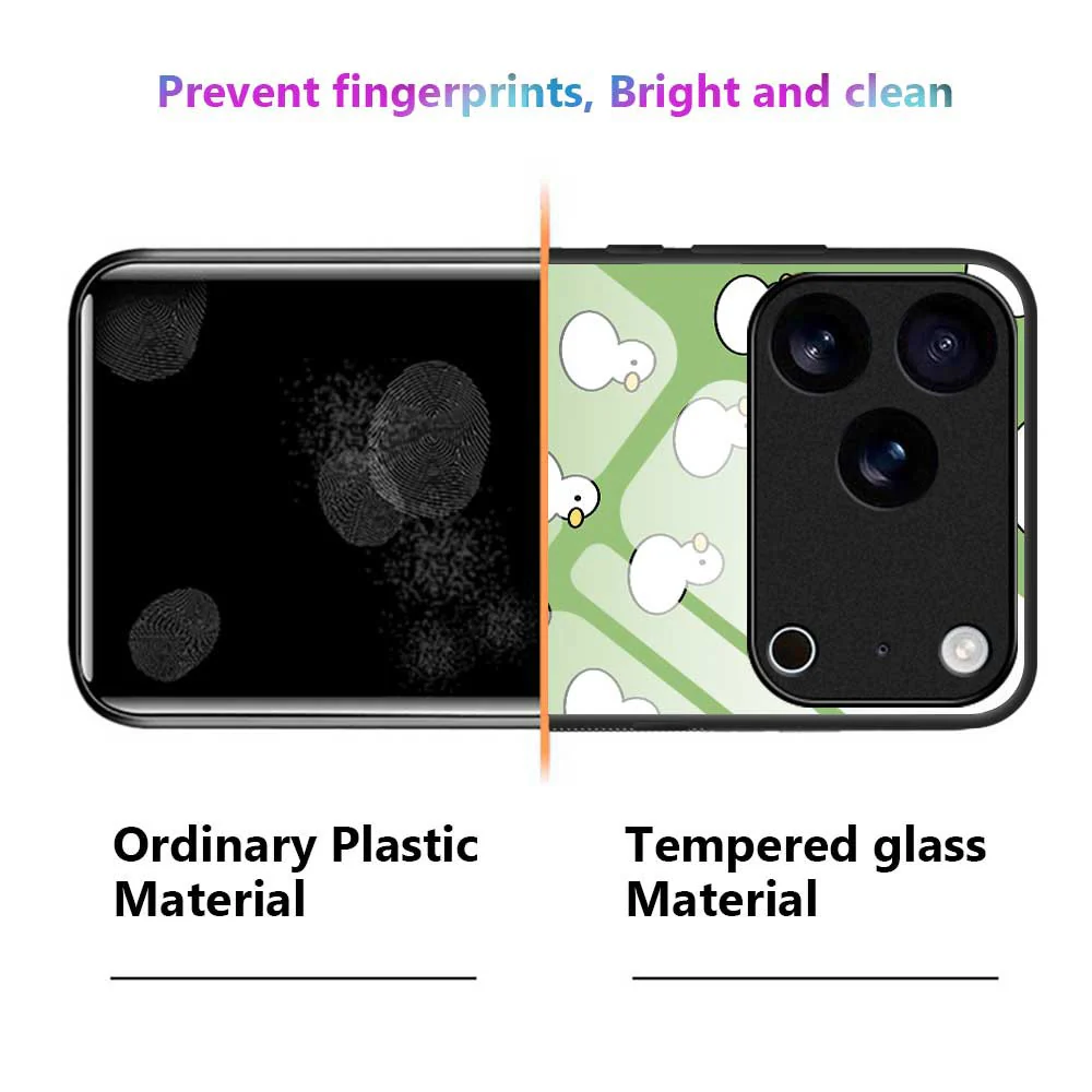 For iPhone 17 Pro Max Case PC TPU Tempered Glass Pattern Printing Phone Back Cover - B0136 - Image 6