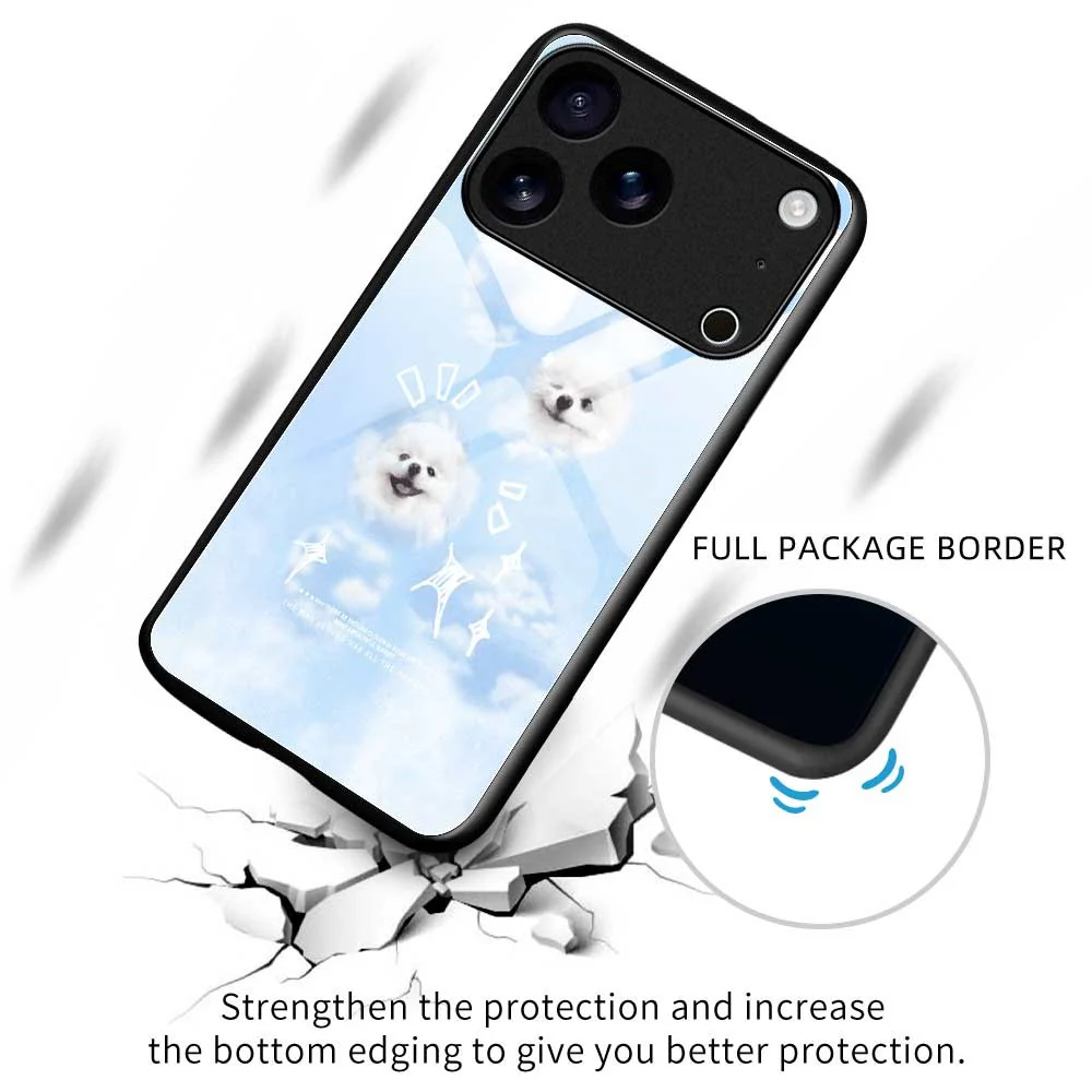 For iPhone 17 Pro Max Case PC TPU Tempered Glass Pattern Printing Phone Back Cover - B0141 - Image 3
