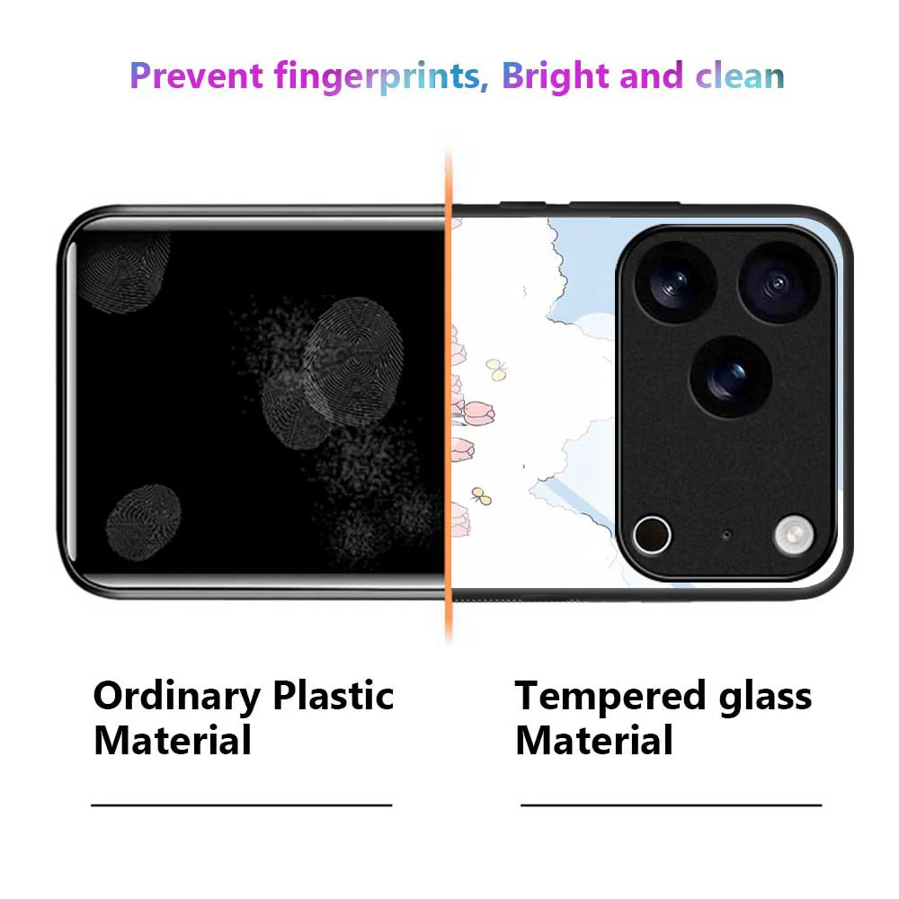 For iPhone 17 Pro Max Case PC TPU Tempered Glass Pattern Printing Phone Back Cover - B0142 - Image 6