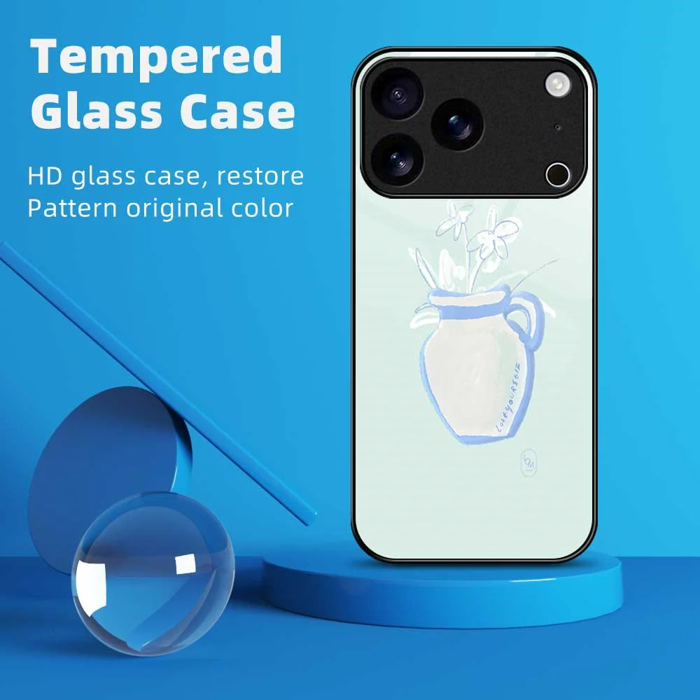 For iPhone 17 Pro Max Case PC TPU Tempered Glass Pattern Printing Shockproof Phone Back Cover - B0318 - Image 7