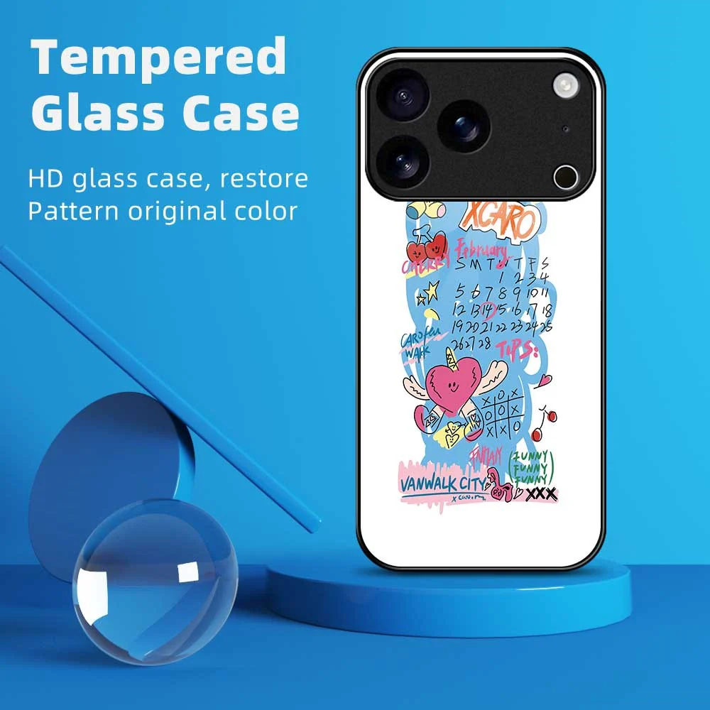 For iPhone 17 Pro Max Case PC TPU Tempered Glass Pattern Printing Shockproof Phone Back Cover - B0319 - Image 7