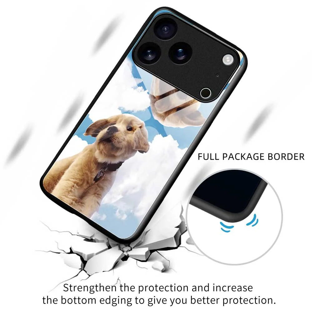 For iPhone 17 Pro Max Case PC TPU Tempered Glass Pattern Printing Shockproof Phone Back Cover - B0327 - Image 3