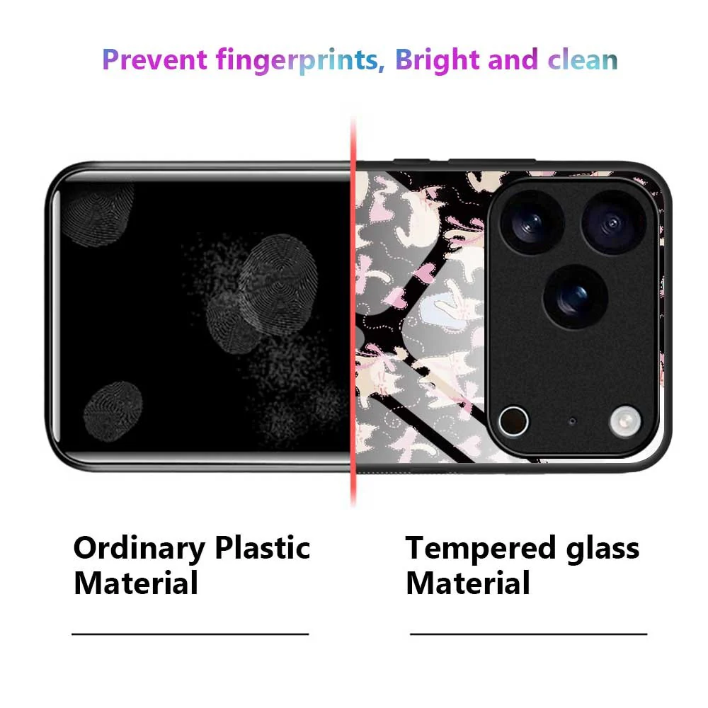 For iPhone 17 Pro Max Case PC TPU Tempered Glass Pattern Printing Slim Phone Back Cover - B0269 - Image 2