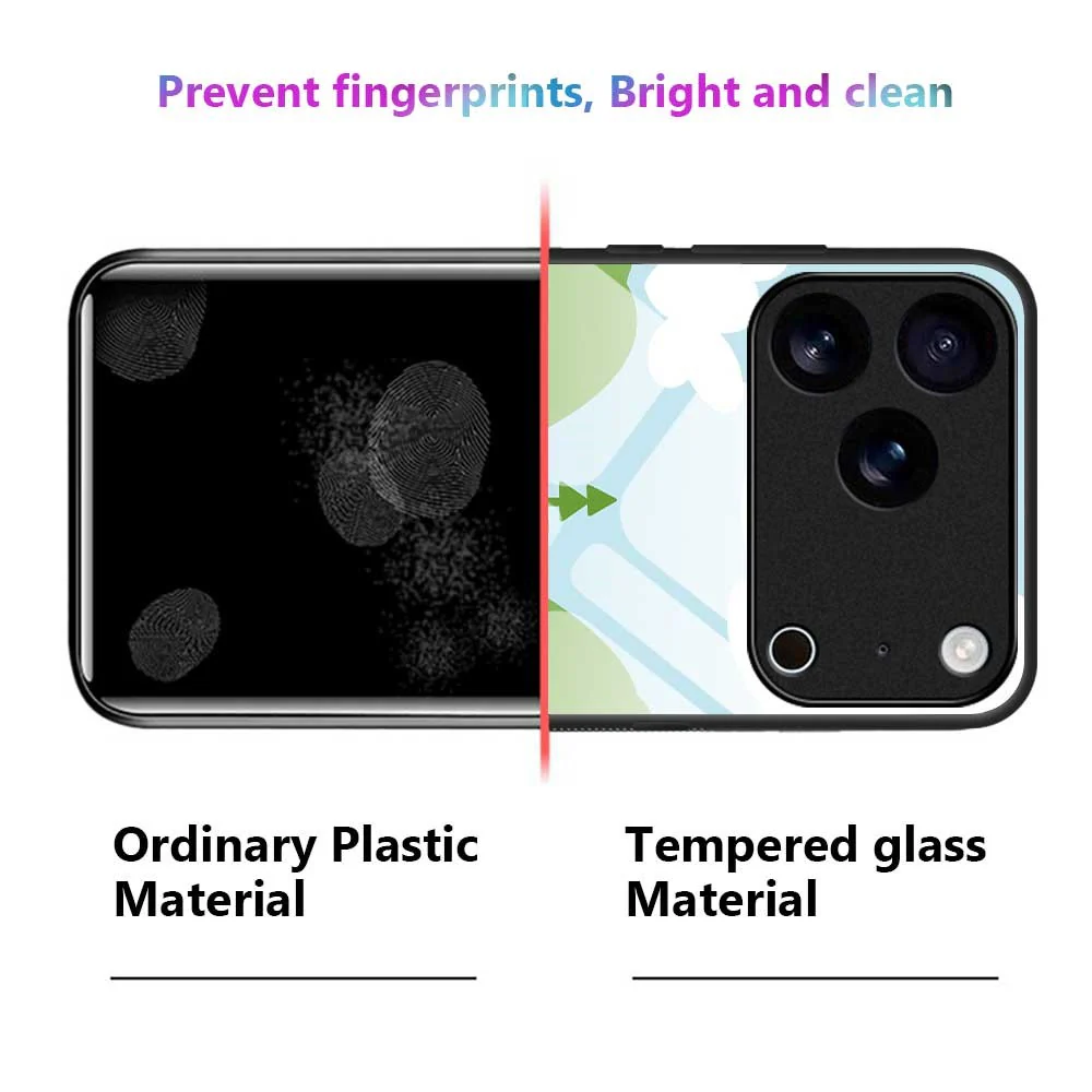For iPhone 17 Pro Max Case PC TPU Tempered Glass Pattern Printing Slim Phone Back Cover - B0270 - Image 2