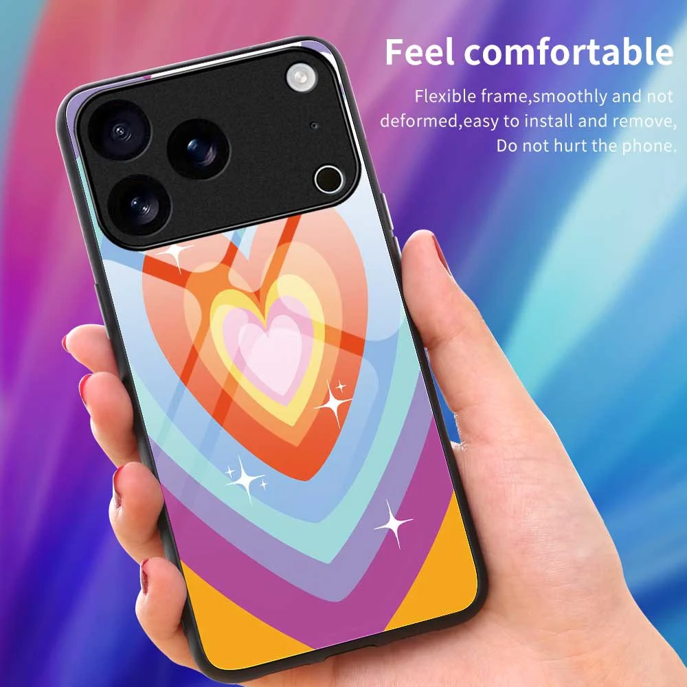 For iPhone 17 Pro Max Case PC TPU Tempered Glass Pattern Printing Slim Phone Back Cover - B0271 - Image 4