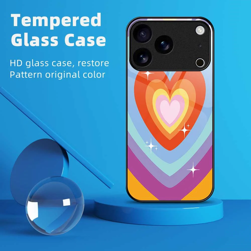 For iPhone 17 Pro Max Case PC TPU Tempered Glass Pattern Printing Slim Phone Back Cover - B0271 - Image 7