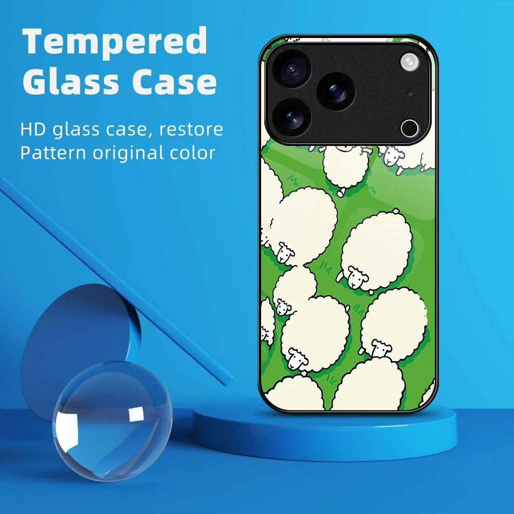 For iPhone 17 Pro Max Case PC TPU Tempered Glass Pattern Printing Slim Phone Back Cover - B0272 - Image 7
