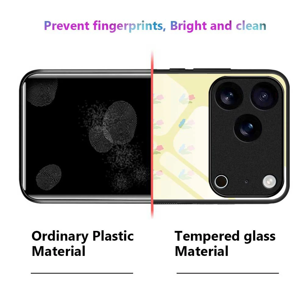 For iPhone 17 Pro Max Case PC TPU Tempered Glass Pattern Printing Slim Phone Back Cover - B0275 - Image 2