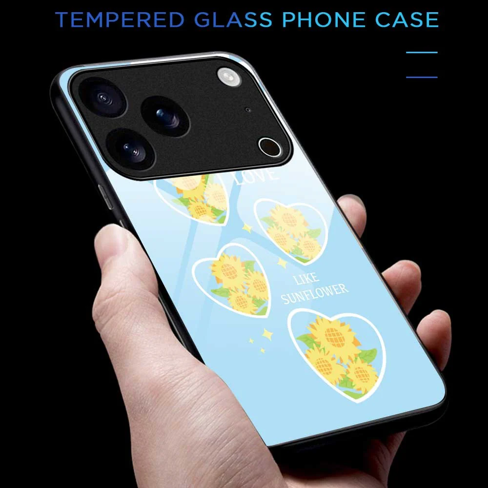 For iPhone 17 Pro Max Case PC TPU Tempered Glass Pattern Printing Slim Phone Back Cover - B0281 - Image 6