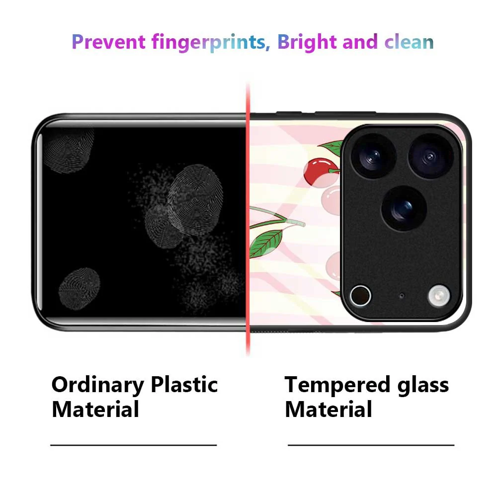 For iPhone 17 Pro Max Case PC TPU Tempered Glass Pattern Printing Slim Phone Back Cover - B0282 - Image 2