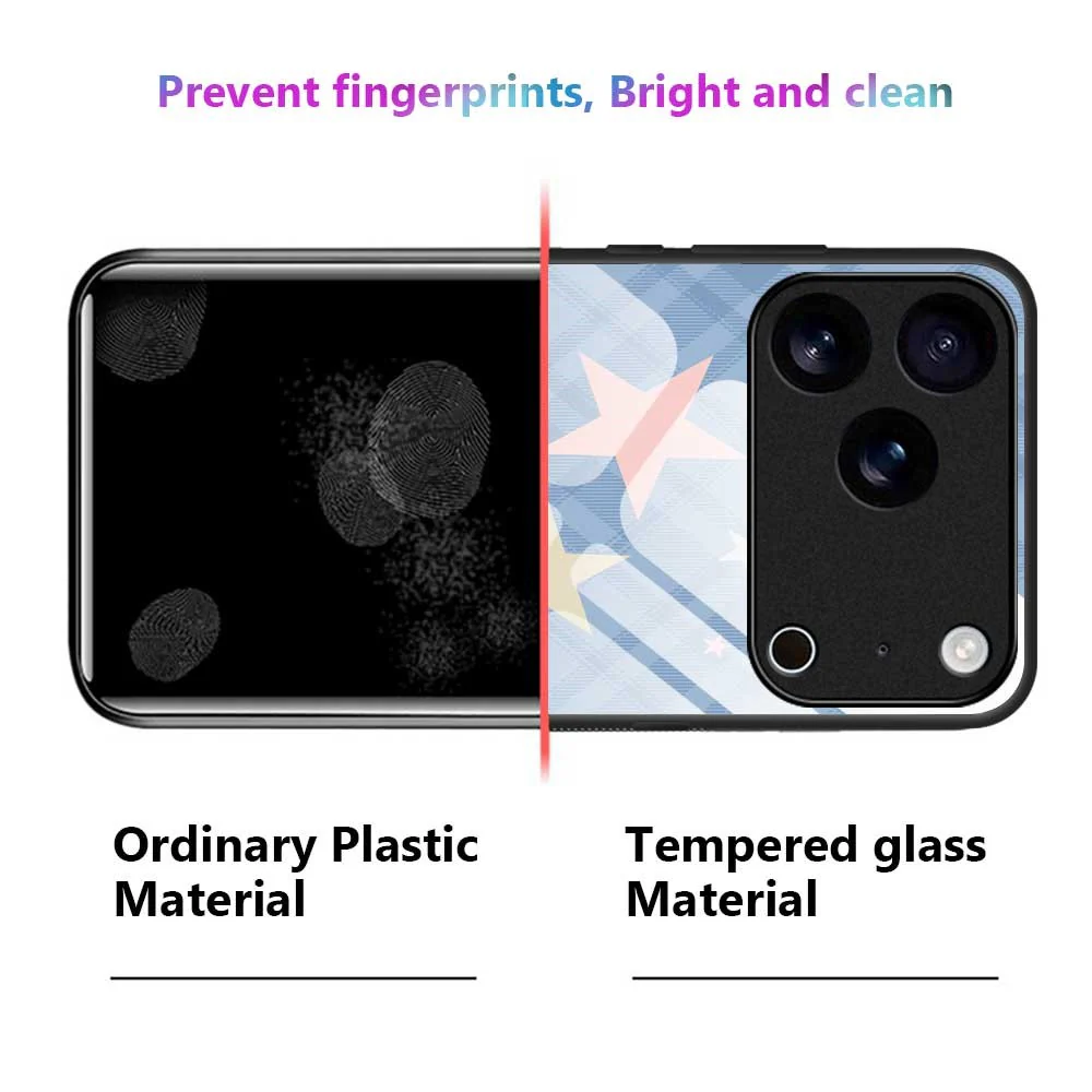 For iPhone 17 Pro Max Case PC TPU Tempered Glass Pattern Printing Slim Phone Back Cover - B0283 - Image 2