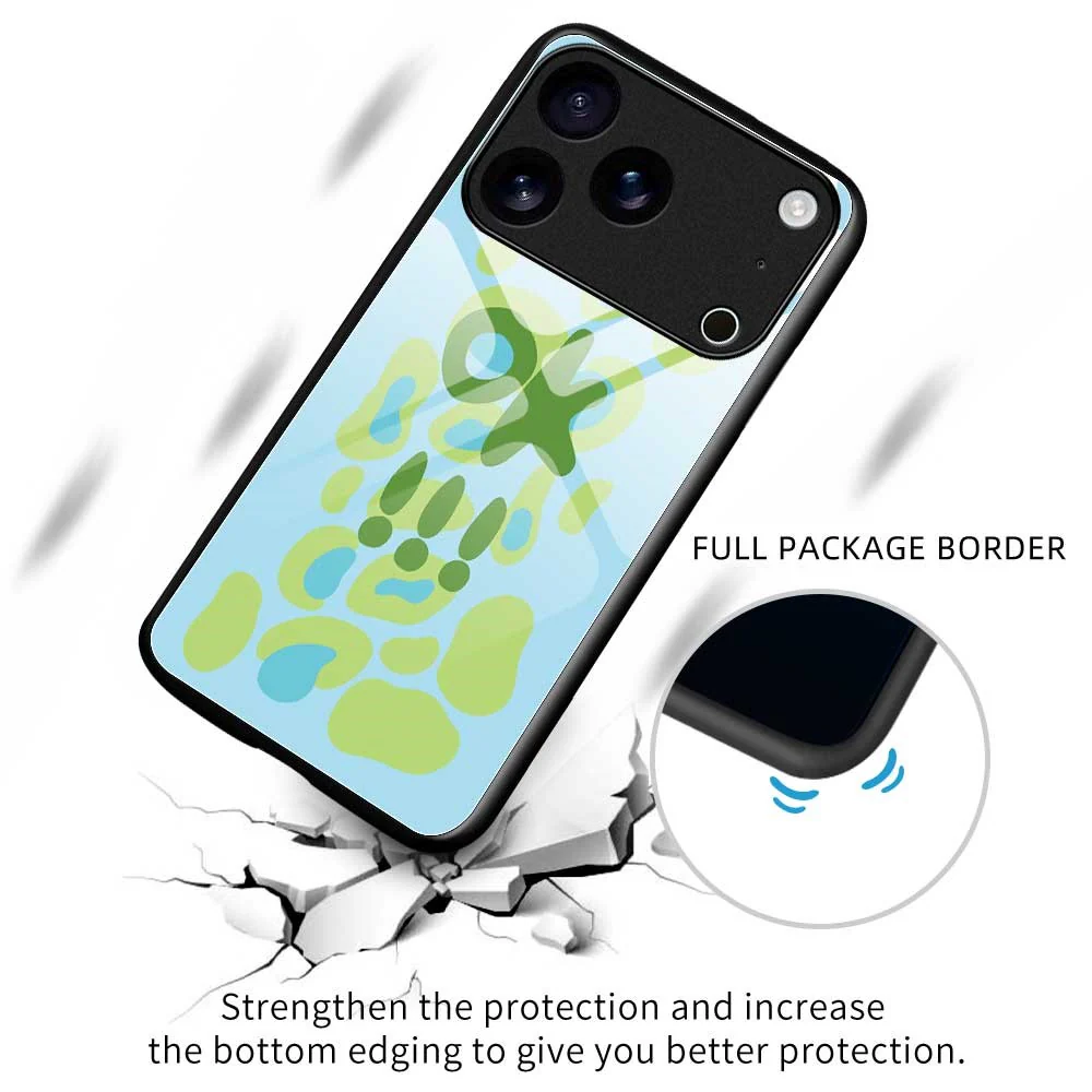 For iPhone 17 Pro Max Case PC TPU Tempered Glass Pattern Printing Slim Phone Back Cover - B0285 - Image 3