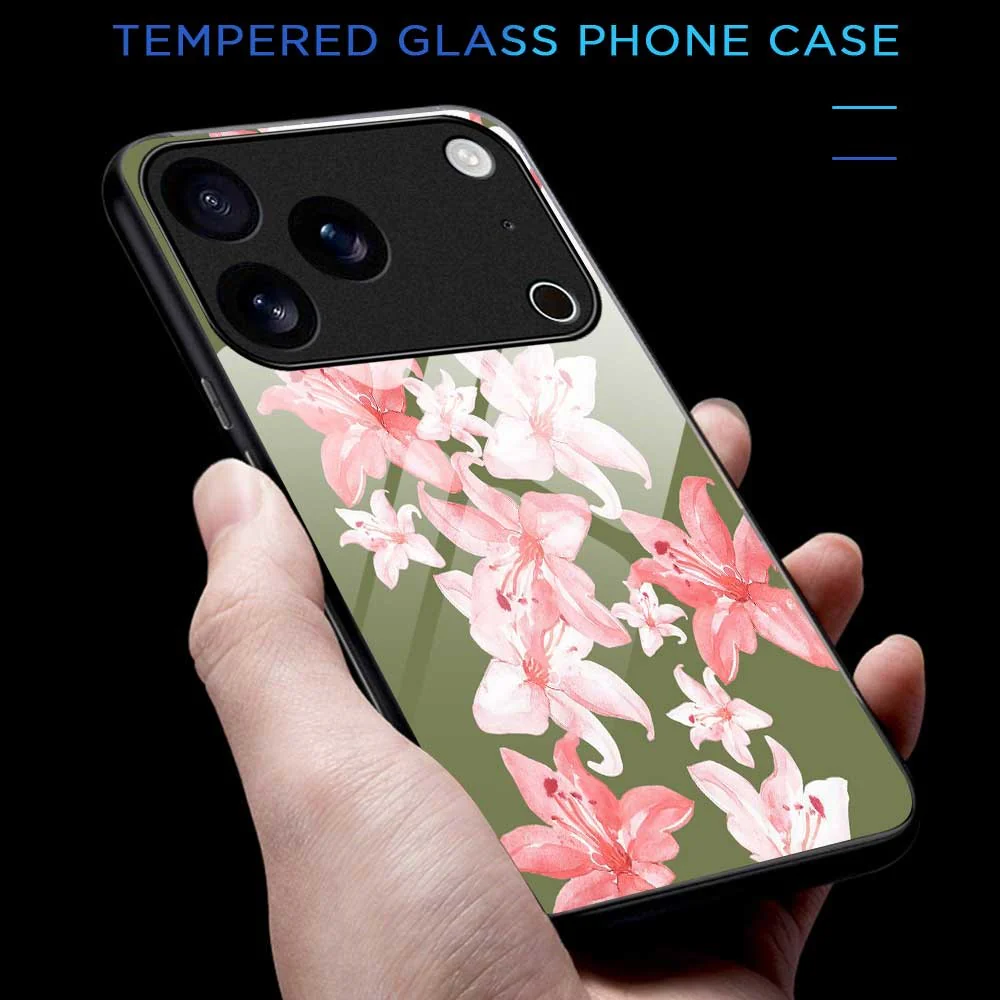 For iPhone 17 Pro Max Case PC TPU Tempered Glass Pattern Printing Slim Phone Back Cover - B0287 - Image 6