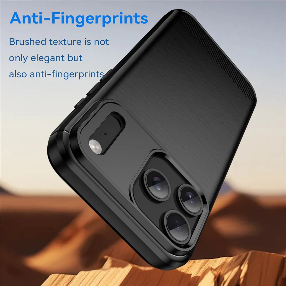 For iPhone 17 Pro Max Case Protective Phone Cover Carbon Fiber Texture Brushed - Black - Image 4