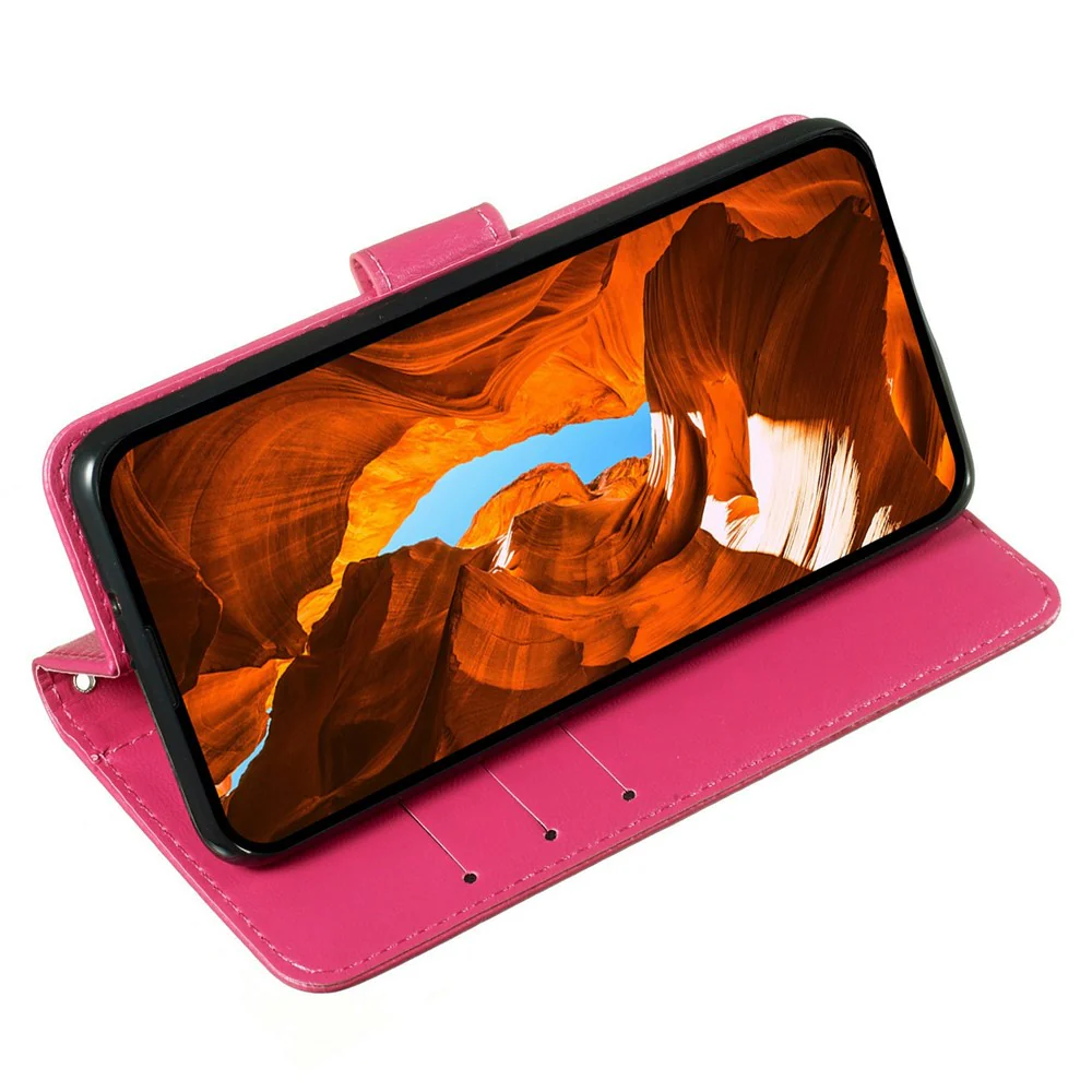 For iPhone 17 Pro Max Case PU Leather Flip Phone Cover Wallet Card Slot Holder - Rose - Image 2