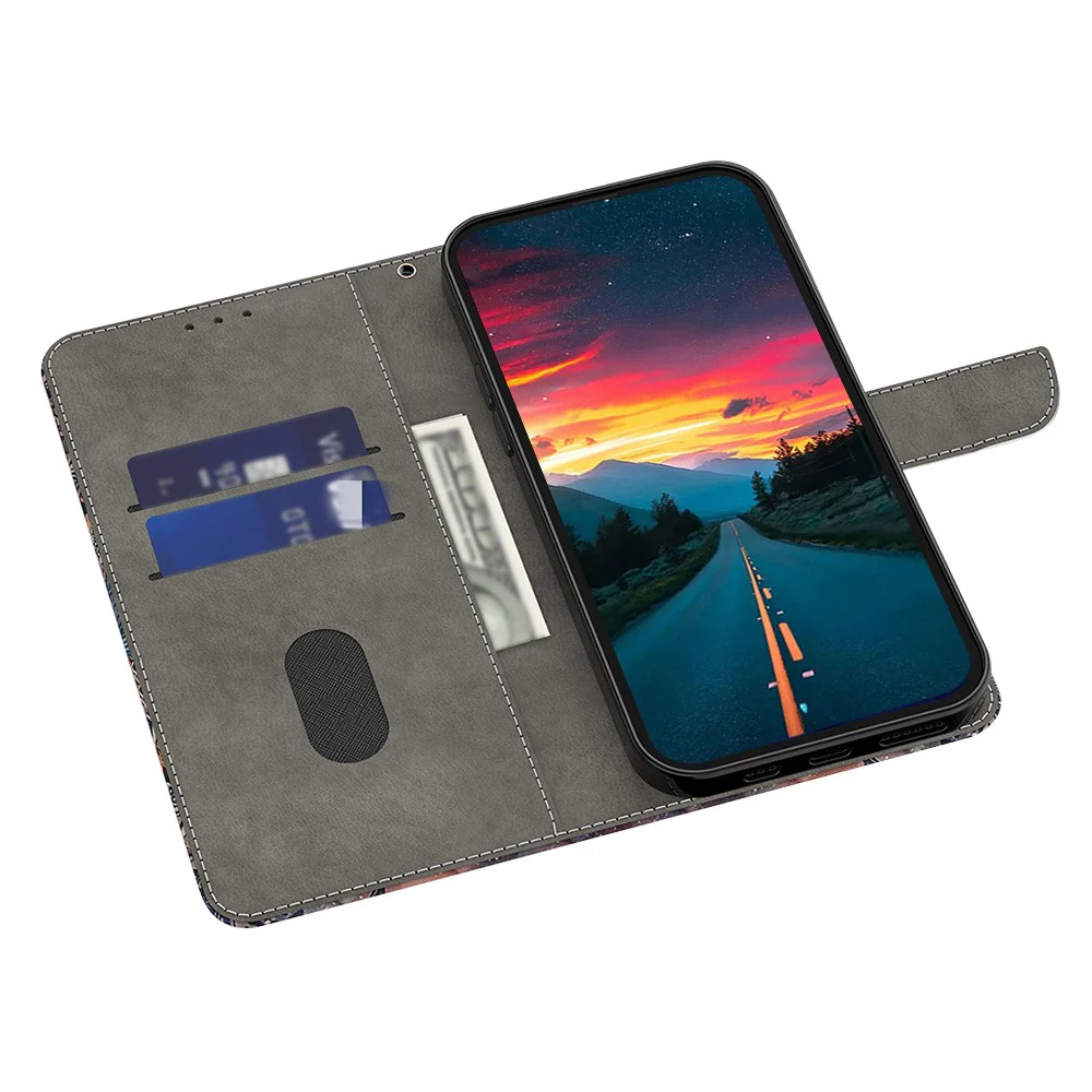 For iPhone 17 Pro Max Case PU Leather Wallet Phone Cover with Stand - Rhombus - Image 2