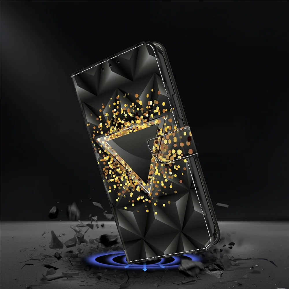 For iPhone 17 Pro Max Case PU Leather Wallet Phone Cover with Stand - Rhombus - Image 4