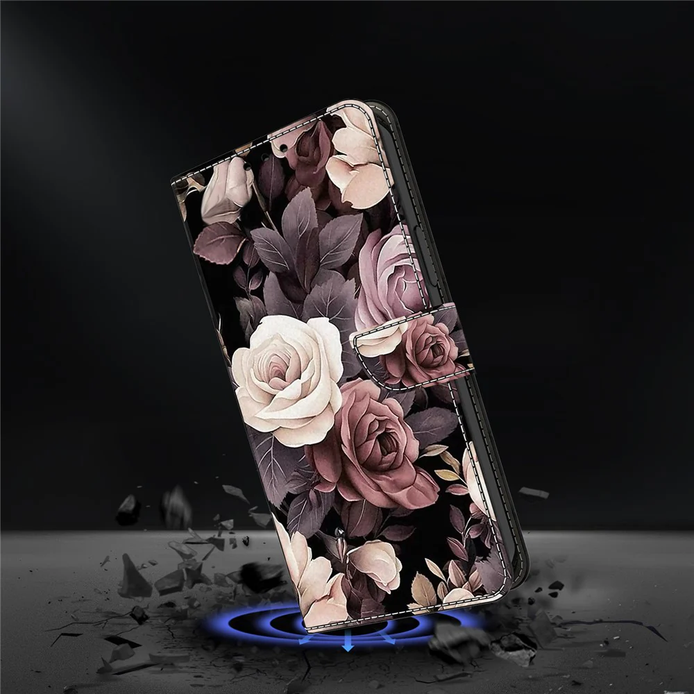 For iPhone 17 Pro Max Case PU Leather Wallet Phone Cover with Stand - Rose - Image 4