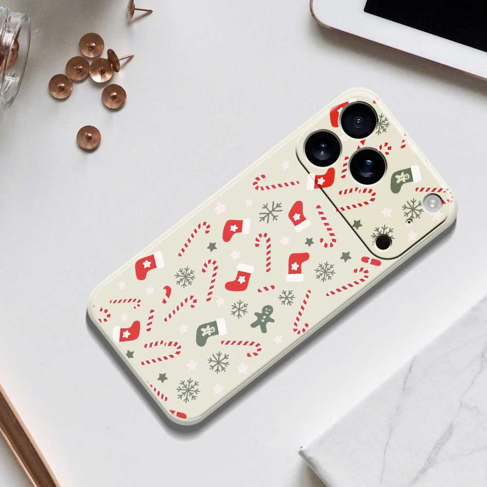 For iPhone 17 Pro Max Case Red Grey Socks and Canes Pattern Printing Straight Edge TPU Phone Back Cover - Purple - Image 6