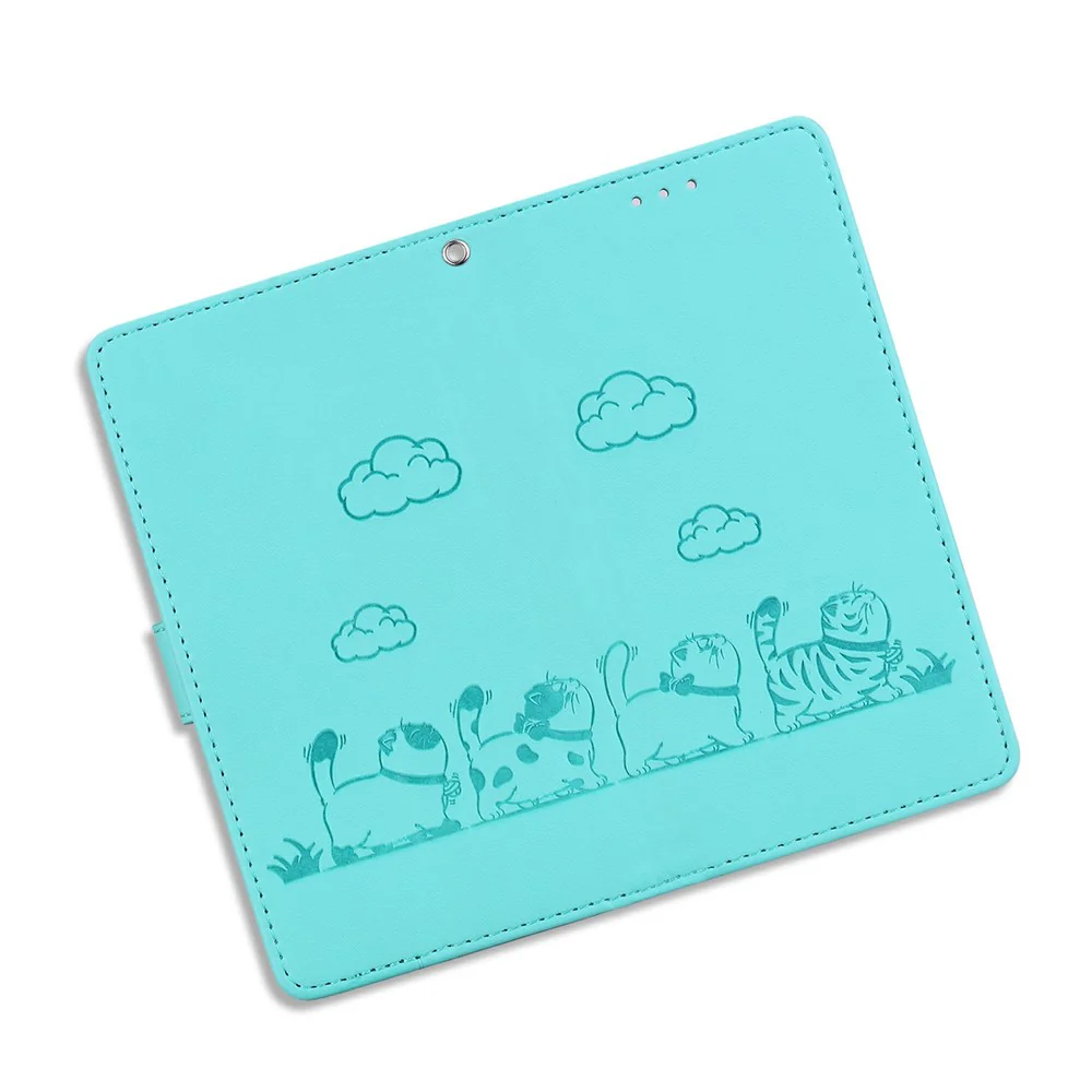For iPhone 17 Pro Max Case RFID Blocking Kitten Pattern TPU + PU Leather Phone Cover with Wrist Strap - Green - Image 5
