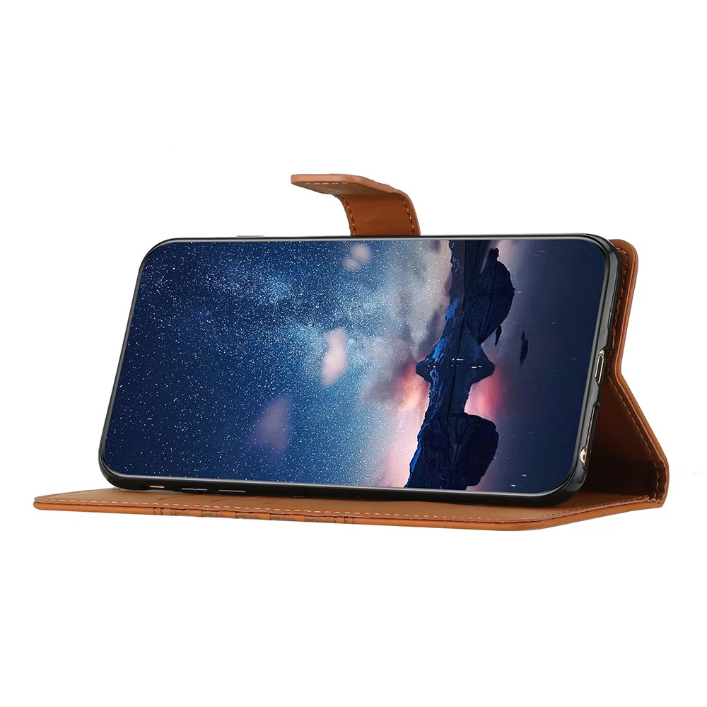 For iPhone 17 Pro Max Case Rhombus Leather Horizontal Flip Phone Cover with Wrist Strap - Brown - Image 2