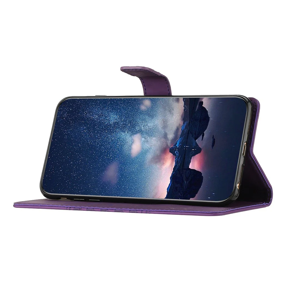 For iPhone 17 Pro Max Case Rhombus Leather Horizontal Flip Phone Cover with Wrist Strap - Purple - Image 2
