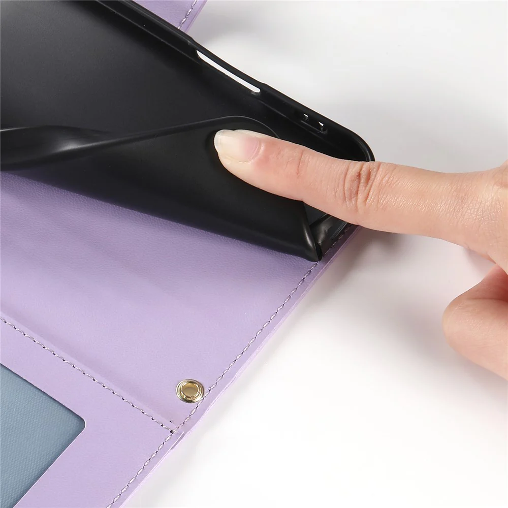 For iPhone 17 Pro Max Case Rhombus Stitching Wallet Stand Leather Phone Cover with Long / Short Strap - Purple - Image 6