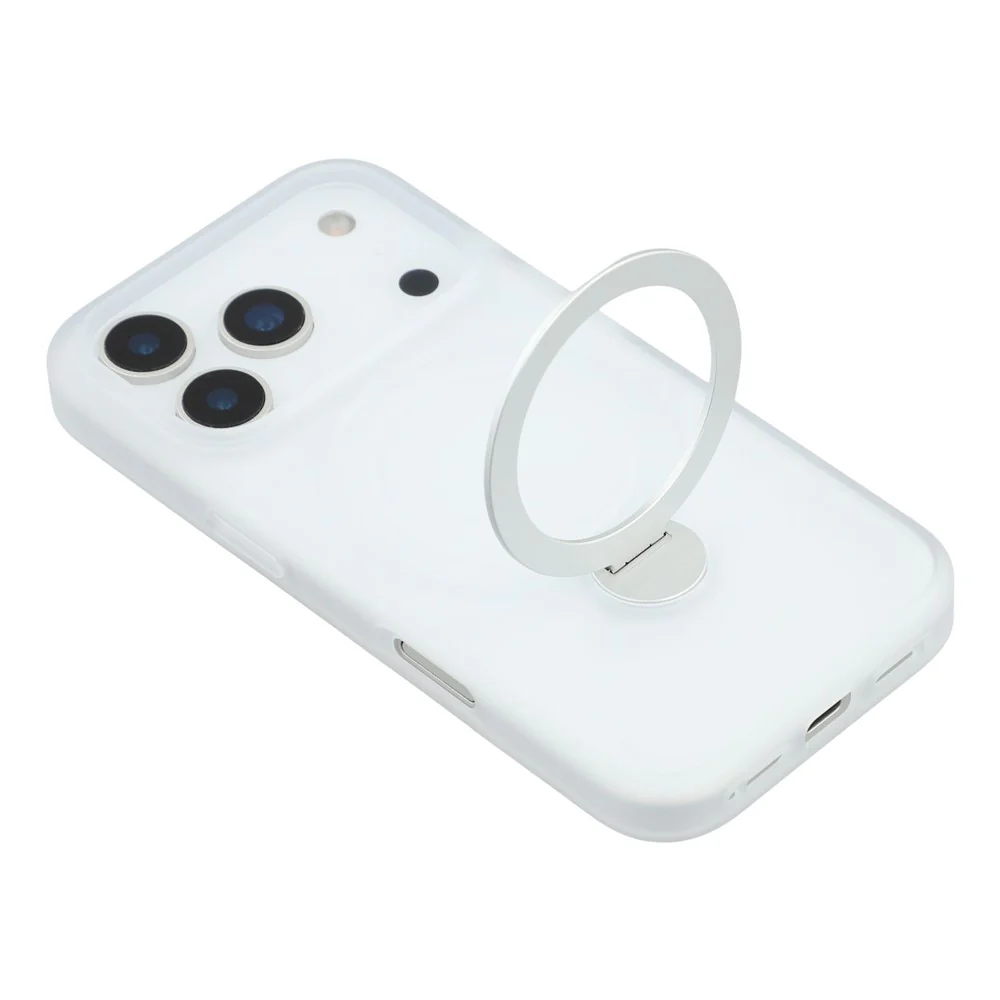 For iPhone 17 Pro Max Case Rotating Kickstand TPU + PC Magnetic Phone Cover - White - Image 5