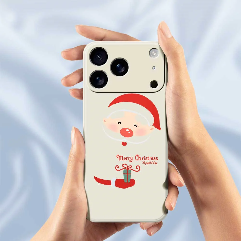 For iPhone 17 Pro Max Case Santa Claus Gift Pattern Printing Straight Edge TPU Phone Back Cover - Green - Image 4