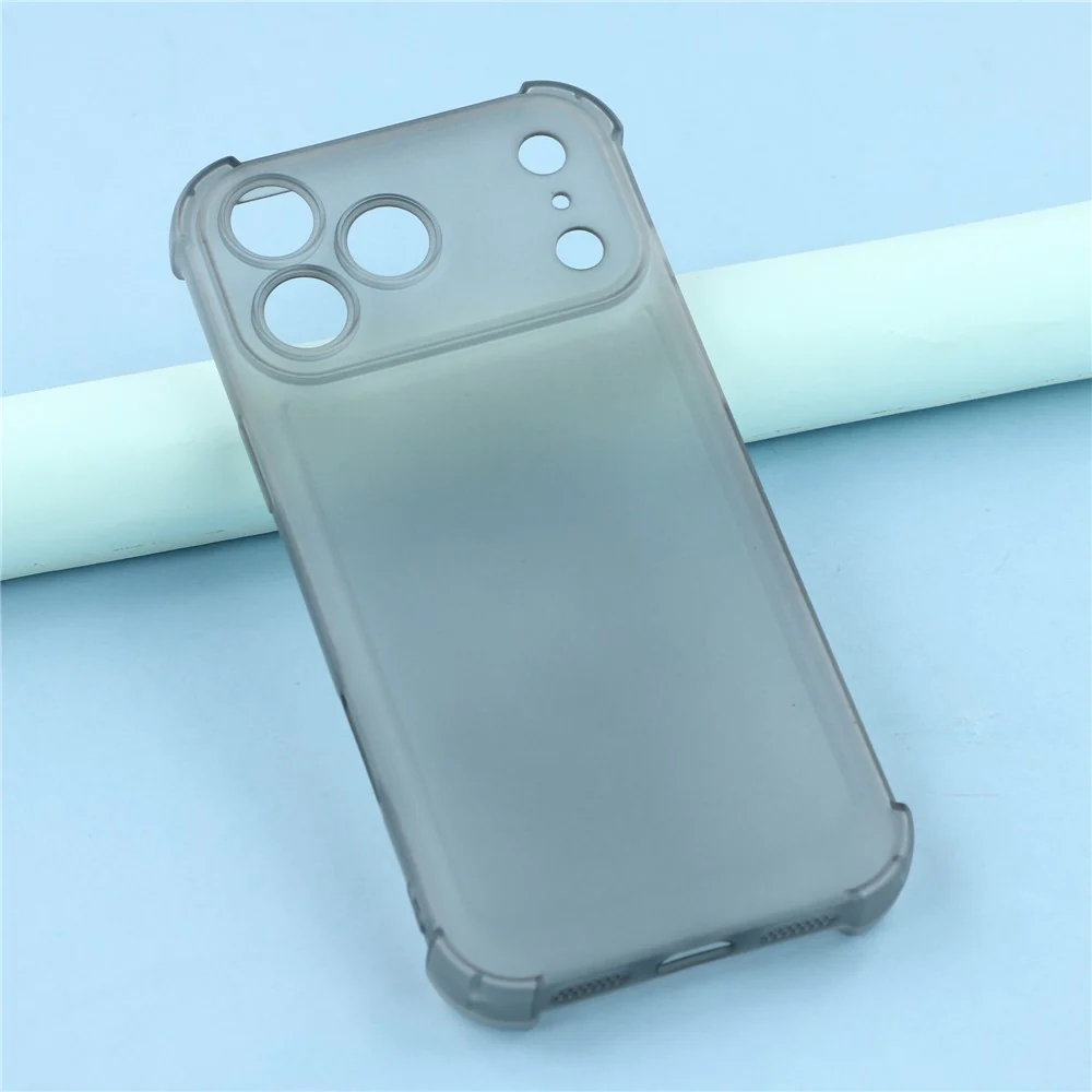 For iPhone 17 Pro Max Case Skin Touch Matte TPU Phone Back Cover Precise Cutouts - Transparent Black - Image 6