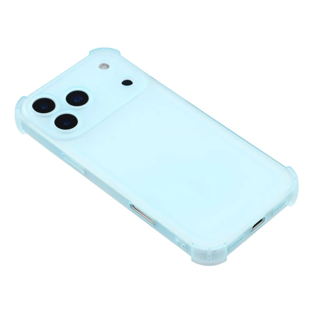 For iPhone 17 Pro Max Case Skin Touch Matte TPU Phone Back Cover Precise Cutouts - Transparent Blue - Image 4