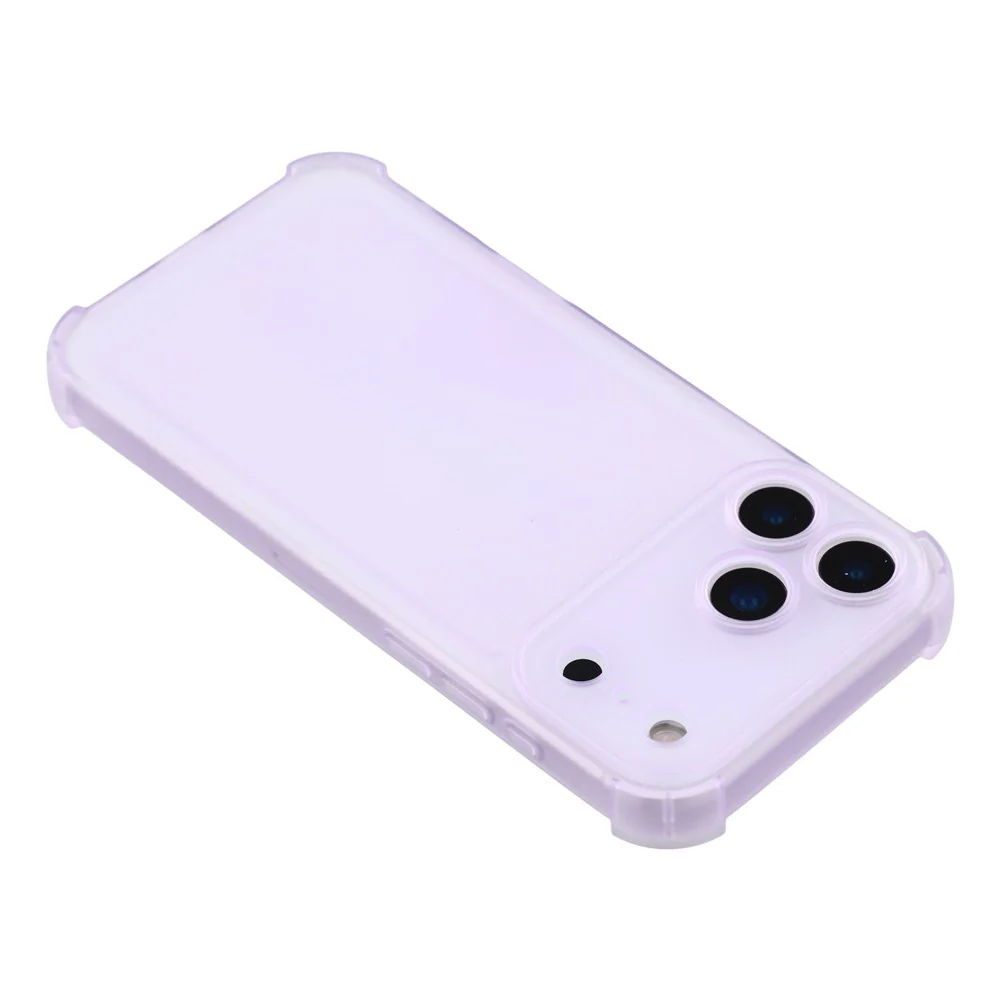 For iPhone 17 Pro Max Case Skin Touch Matte TPU Phone Back Cover Precise Cutouts - Transparent Purple - Image 5