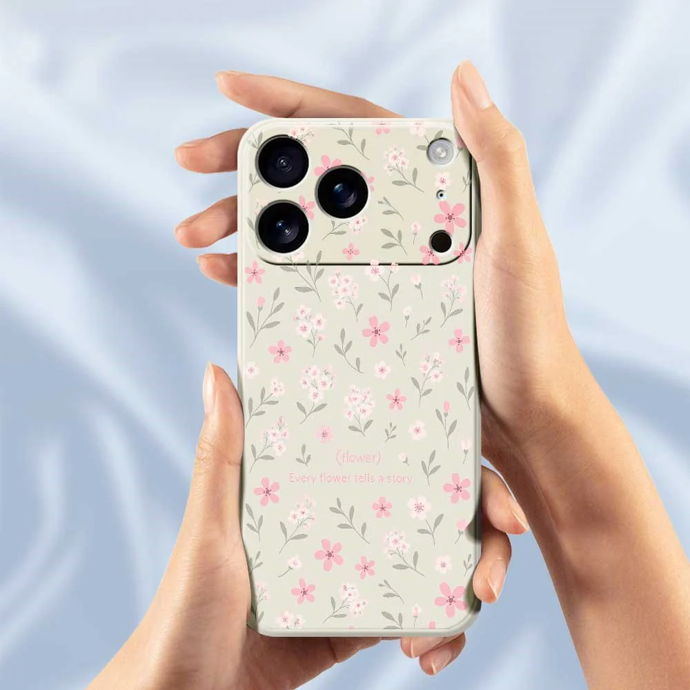 For iPhone 17 Pro Max Case Small Flower Pattern Printing Straight Edge TPU Phone Back Cover - Black - Image 6