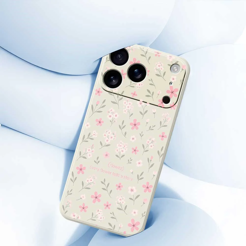 For iPhone 17 Pro Max Case Small Flower Pattern Printing Straight Edge TPU Phone Back Cover - Purple - Image 5