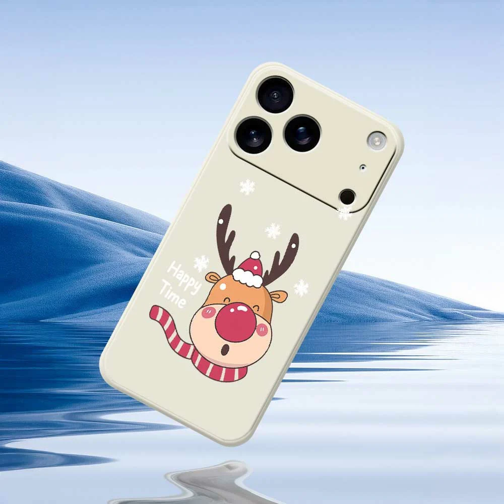 For iPhone 17 Pro Max Case Smiling Deer Pattern Printing Straight Edge TPU Phone Back Cover - Purple - Image 6