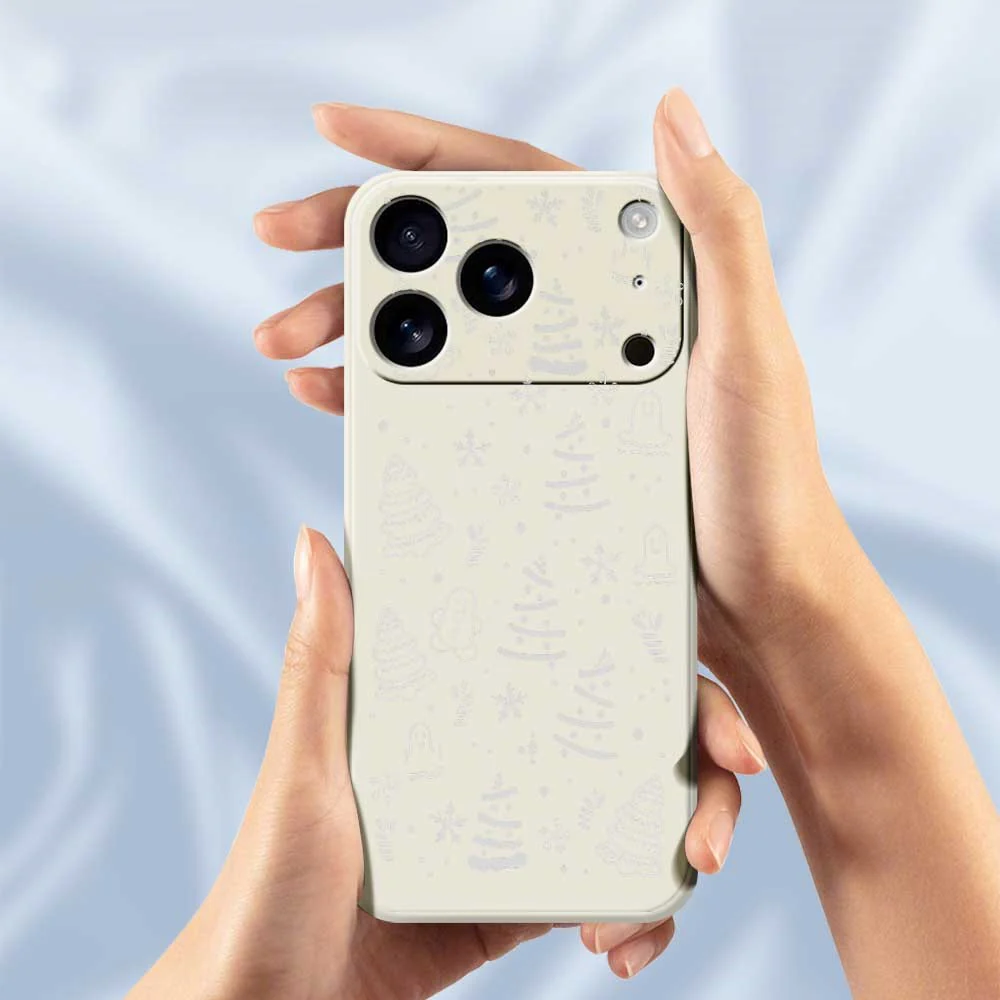 For iPhone 17 Pro Max Case Snowflake Gingerbread Pattern Printing Straight Edge TPU Phone Back Cover - Beige - Image 4