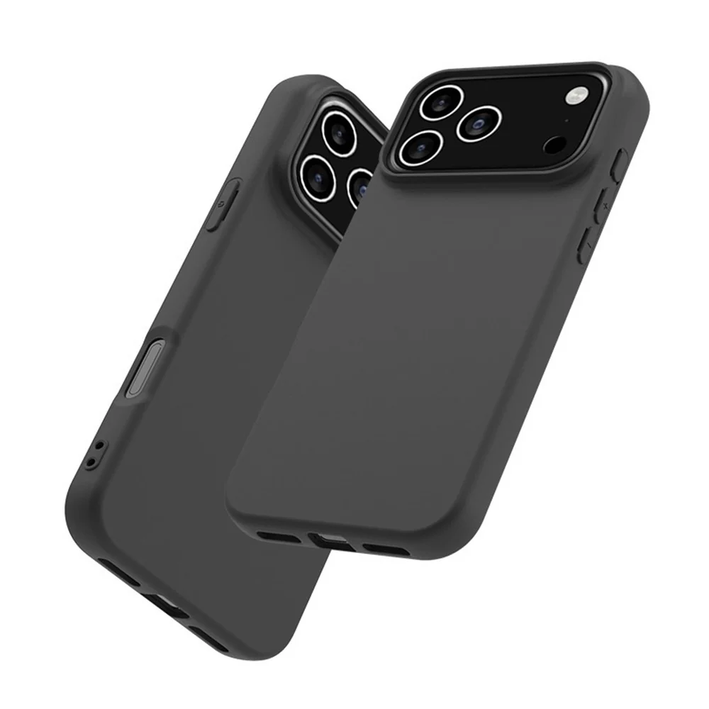 For iPhone 17 Pro Max Case Soft Matte Back TPU Black Phone Cover , Large Cutout - Image 2