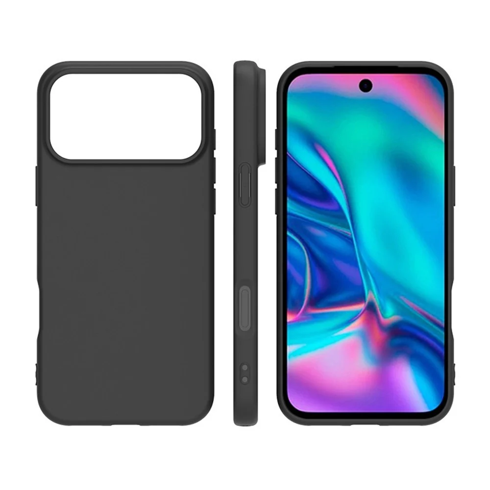 For iPhone 17 Pro Max Case Soft Matte Back TPU Black Phone Cover , Large Cutout - Image 5