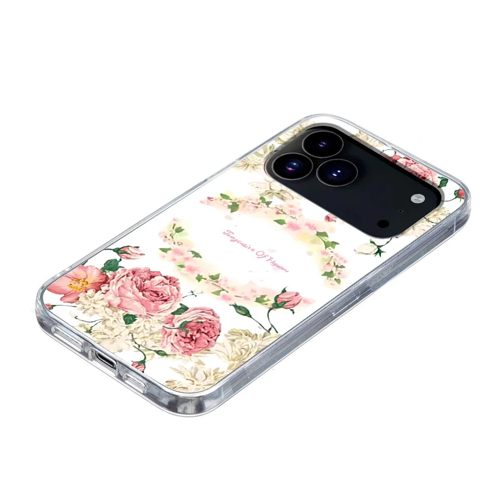 For iPhone 17 Pro Max Case Soft TPU Pattern Printing Phone Cover - Rose - Image 4