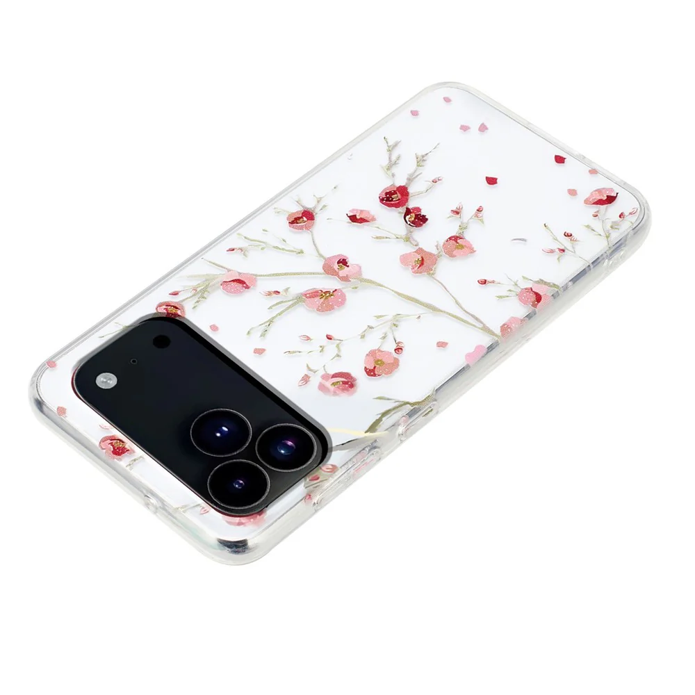 For iPhone 17 Pro Max Case Soft TPU Phone Back Cover Pattern Printing - Flower - Image 4